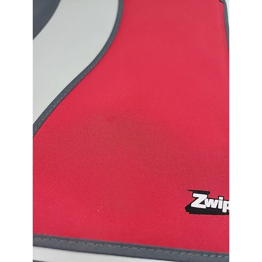 Mead Zwipes 3 Ring Zipper Binder Red Gray Organizer Portfolio With Folders Pen